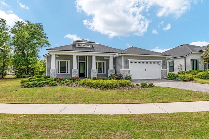 Front of the home on a 65 foot corner lot