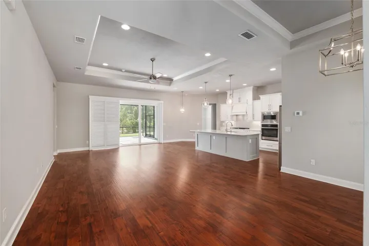 Great room with new upgraded engineered wood floors