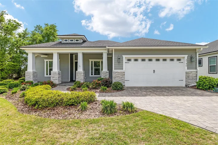Front of the home on a 65 foot corner lot