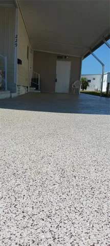Close up of the new epoxy driveway