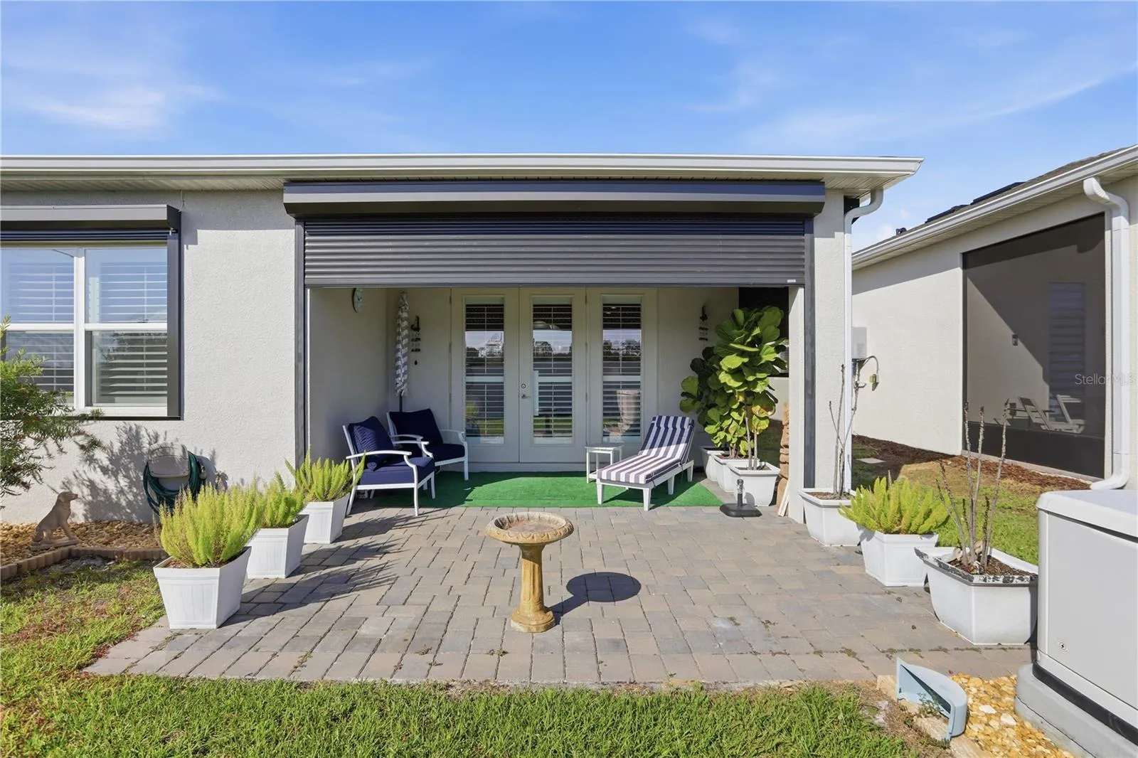 View of remote control hurricane shutters for maximum safety.