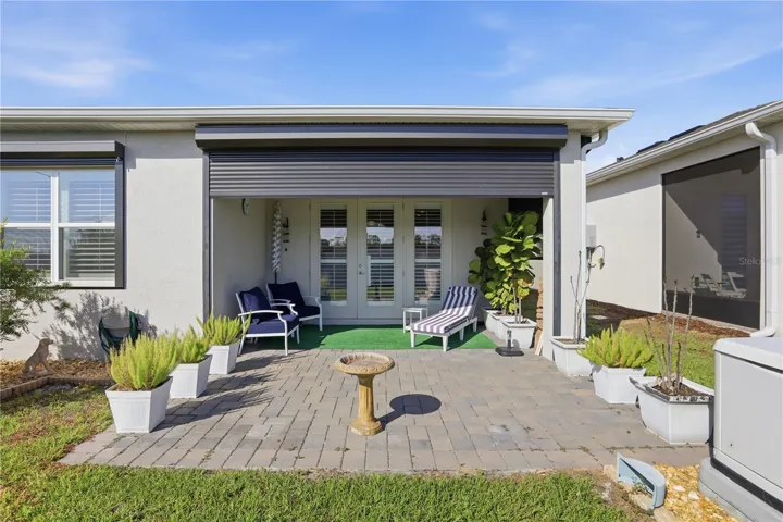 View of remote control hurricane shutters for maximum safety.