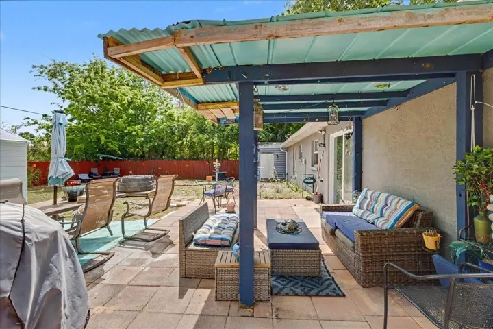 Pergola in back yard