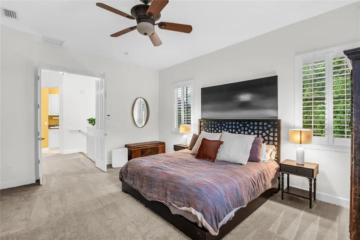 Spacious primary suite with en suite bathroom and walk-in closet