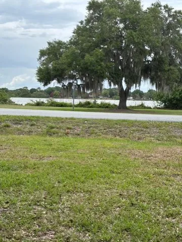 Looking across the street at the Lake Blue Park