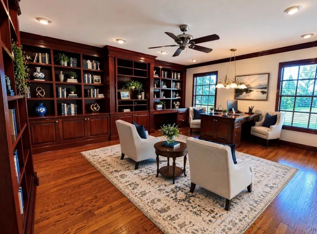 Virtually Staged Library/Office