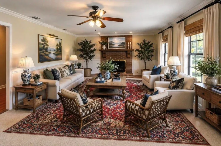 Virtually Staged Family Room