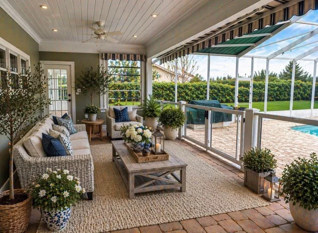 Virtually Staged Back Porch/Lanai