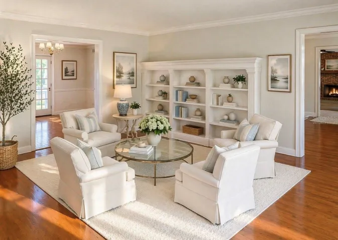Virtually Staged Formal Living Room