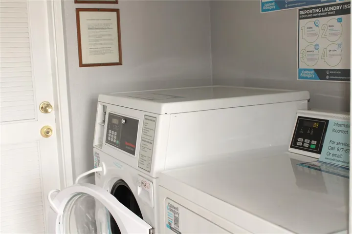 Community laundry room on same floor
