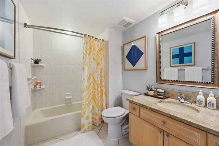 Hall bath with easy access to secondary bedrooms