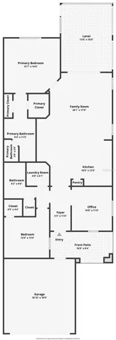 Floor plan with extended lanai.