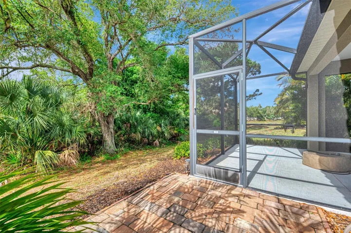 Outdoor lanai with paver side access
