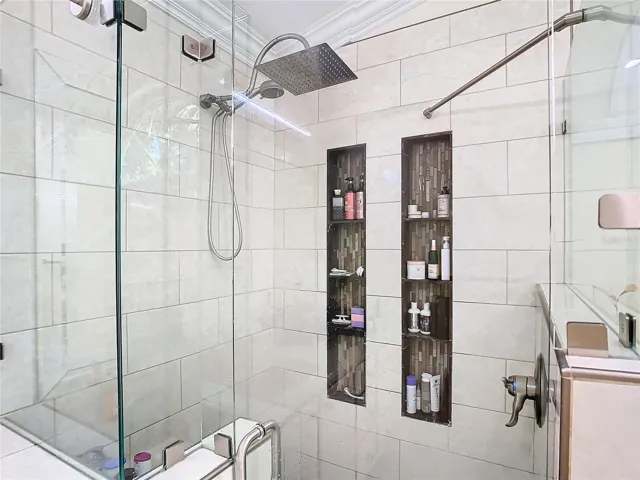 Custom Shower with Built-In Shelves
