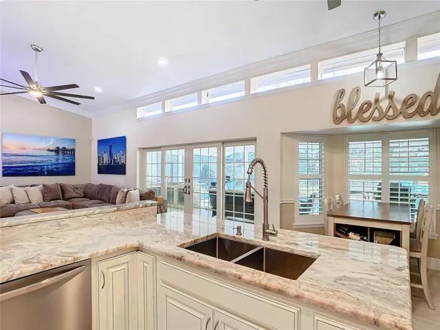 Custom Granite with views to Outdoors
