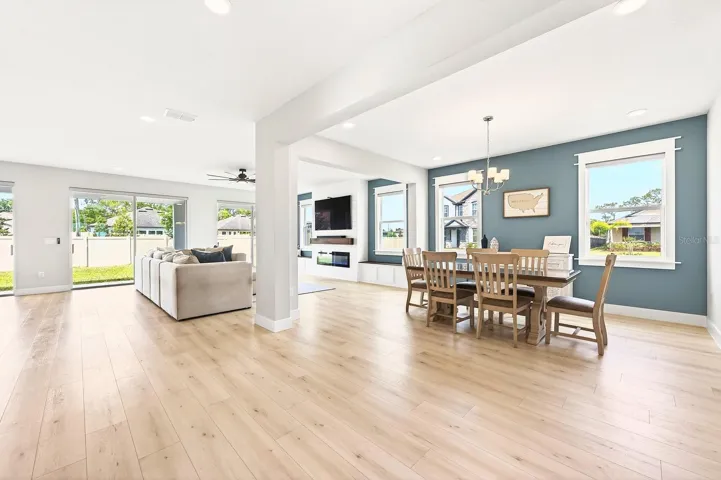 Open concept living and dining.