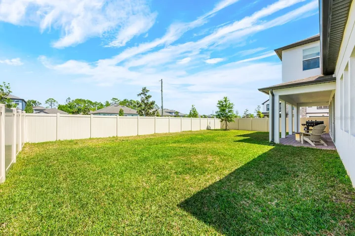 Fully fenced backyard.