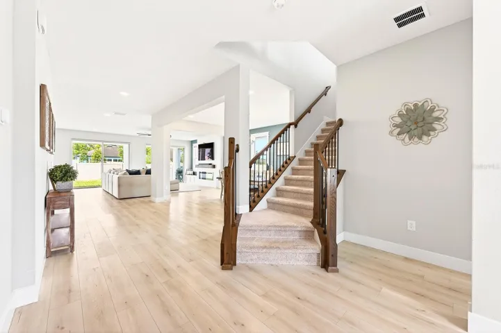 The light filled foyer sets the tone for the rest of the home.
