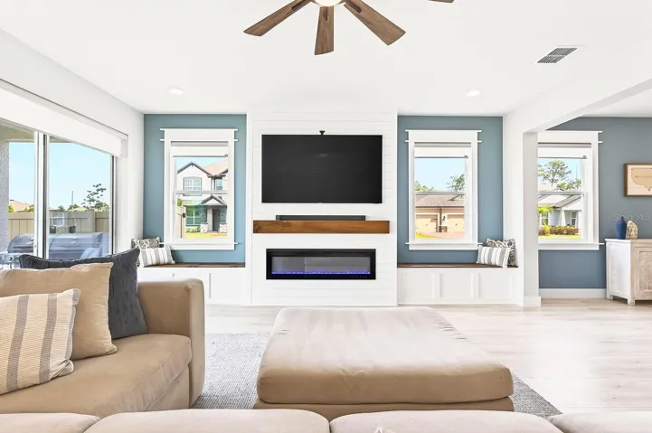 Custom built-ins elevate the space.