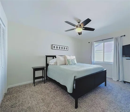 Bedroom 3. New window, ceiling fan & closet