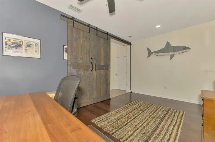 Front Office/Den can be closed off to main living area for privacy.