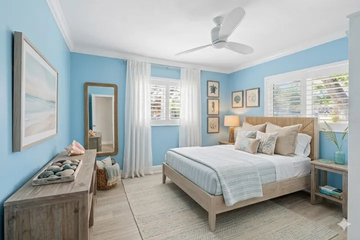 AI enhanced photo Bedroom 3rd bedroom  with a beautiful barn door.