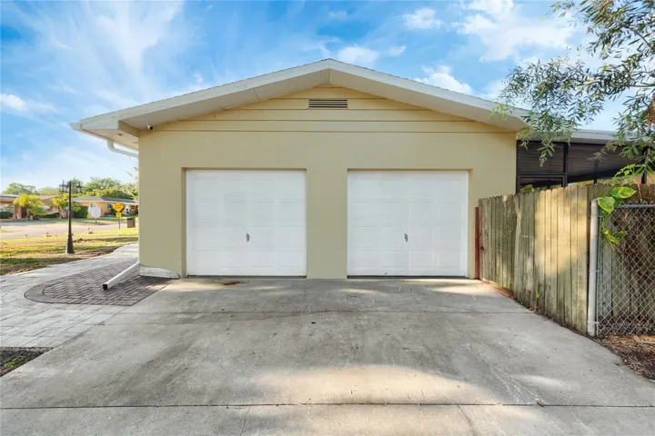 Lots of garage space on the side of the home.