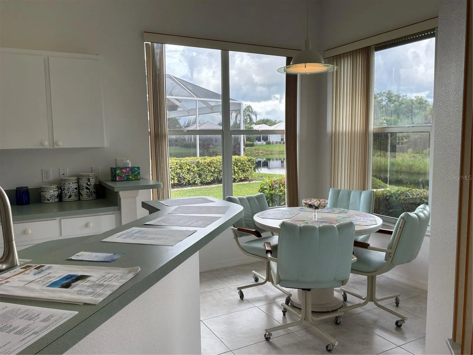 Kitchen nook, over looking the pond
