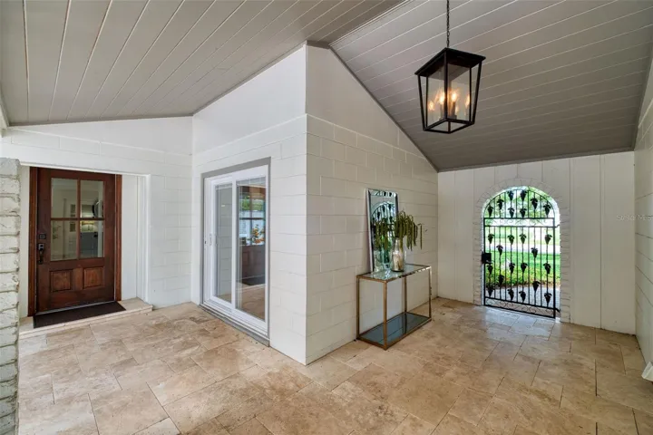 Covered breezeway to front door