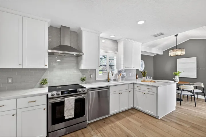 Kitchen with handmade subway tile backsplash