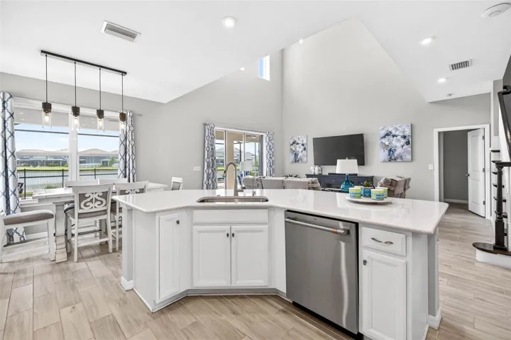 View from the kitchen keeps everyone connected.