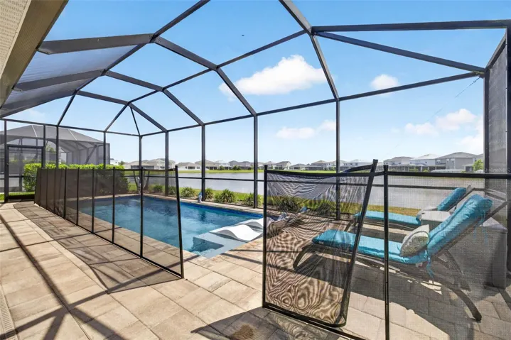 Pool has required safety fencing.