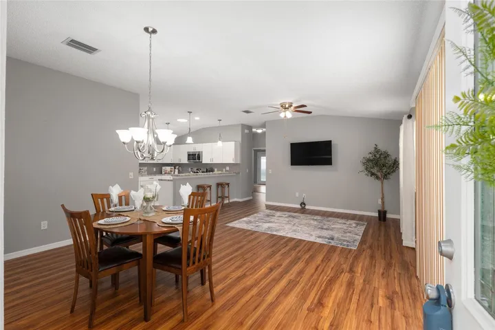 The Dining/Living Room combination is open and waiting for you!