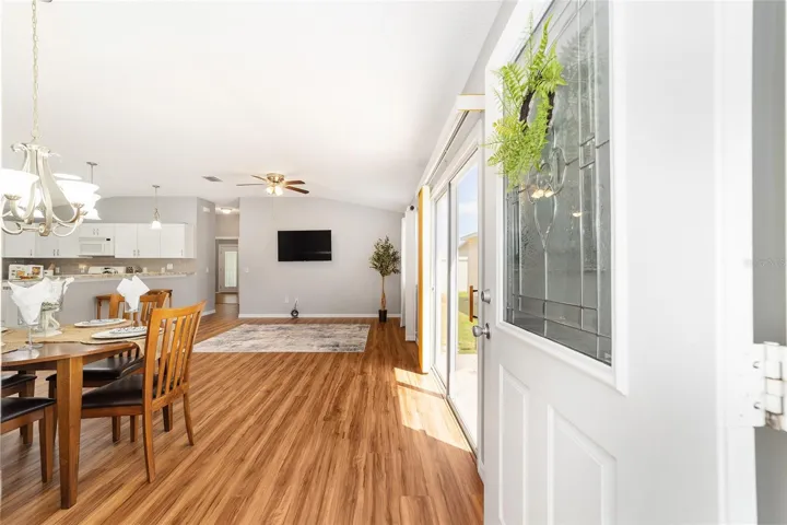 View from lanai into Dining and Living Rooms