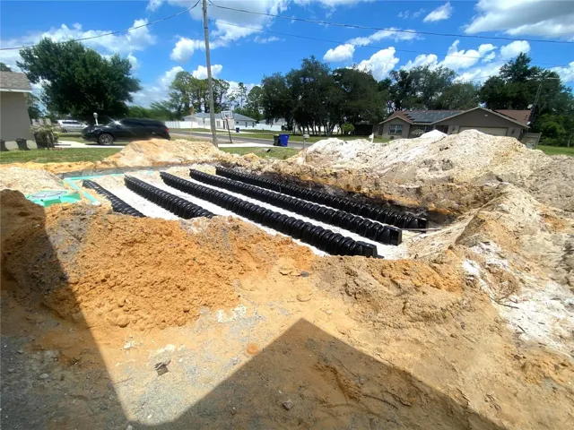 Code ATU Septic in front yard.