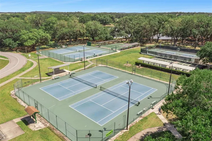 Aerial of Tennis, Pickleball, Bocce and Shuffleball Courts