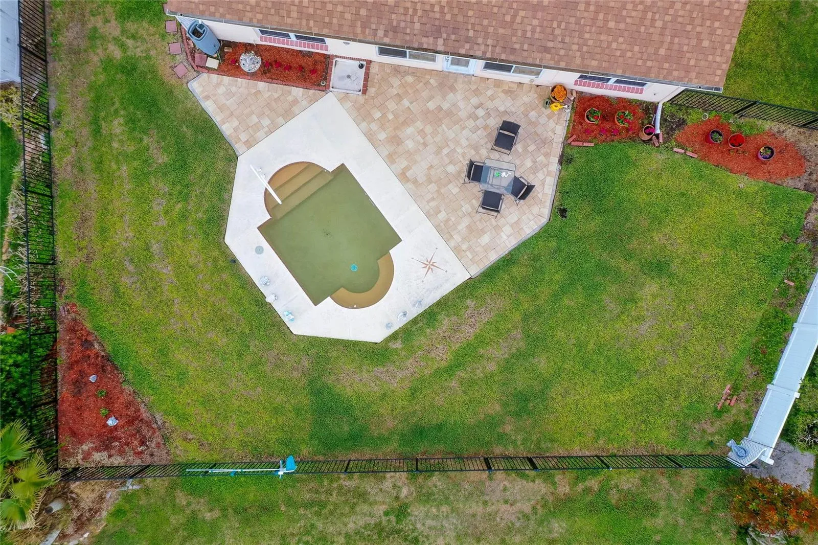 Fenced backyard