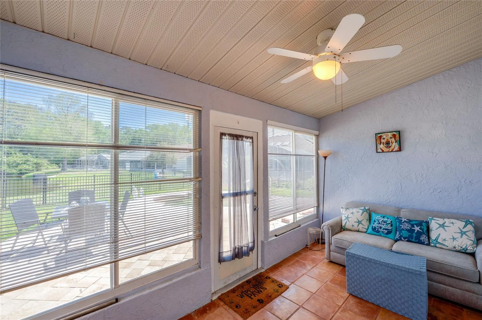 Florida room with vinyl windows and screens