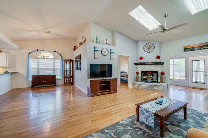 Dining area and living room