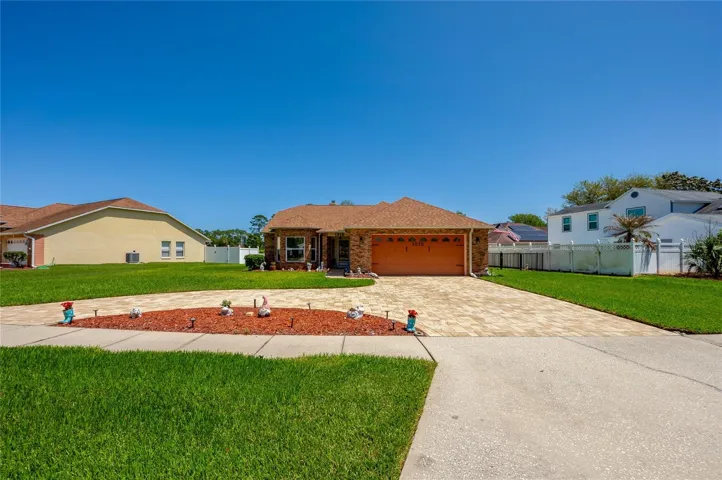 Pavered circular driveway