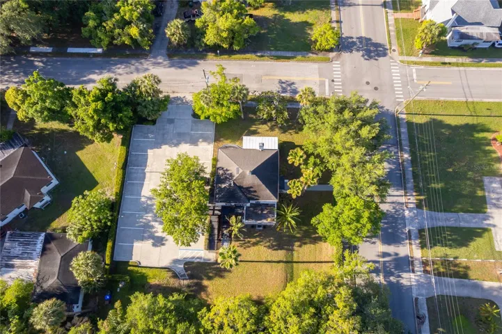Aerial view of property on 1/2 acre