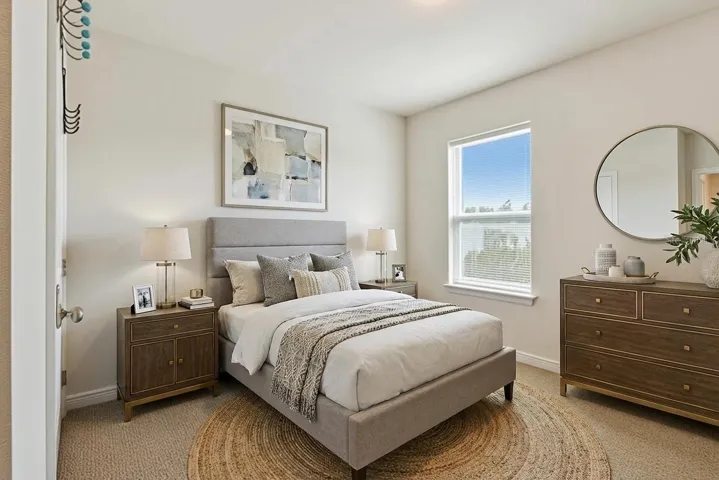 virtual staged lower level bedroom