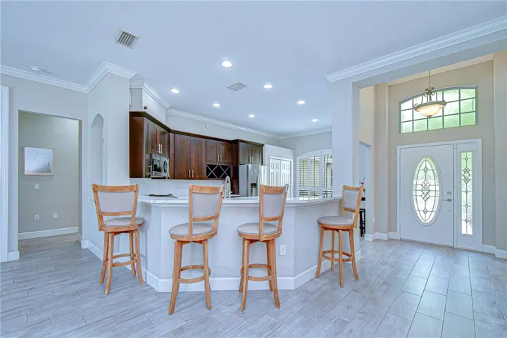 Cozy café-style dining space.