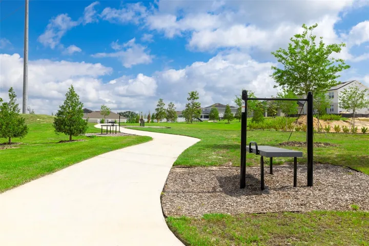 Community Walking Trail with Fitness Equipment
