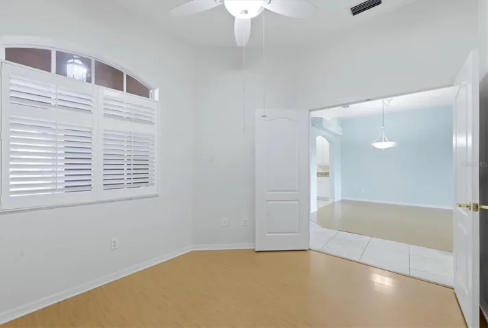 front  bedroom with Plantation blinds