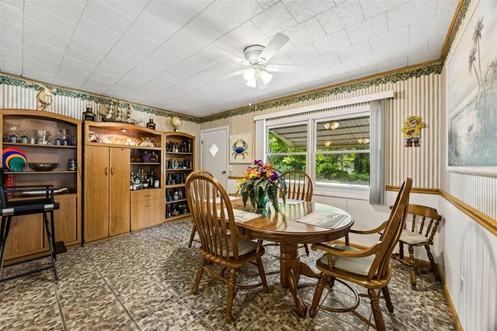 The dining area
