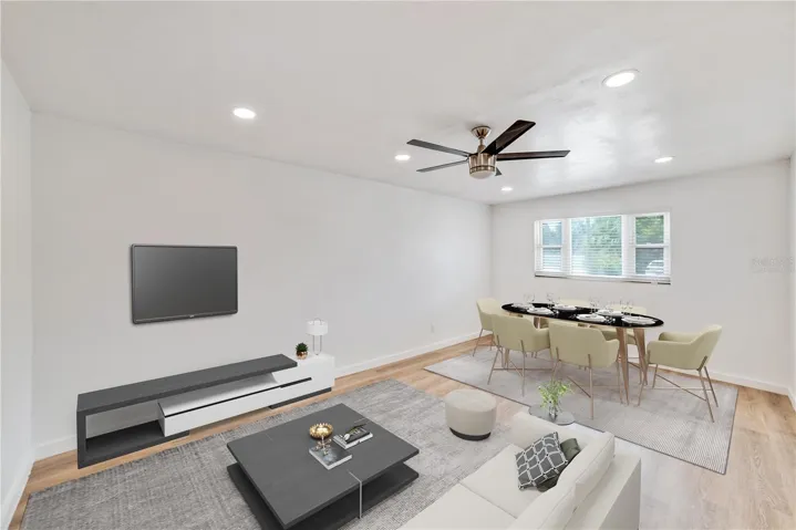 Virtually staged family room/flex area