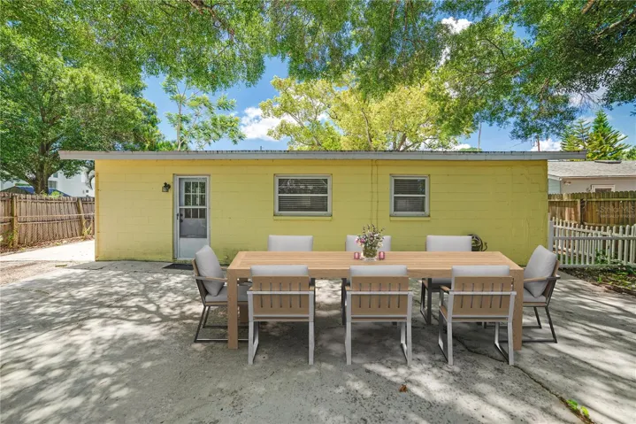 Virtually staged back patio
