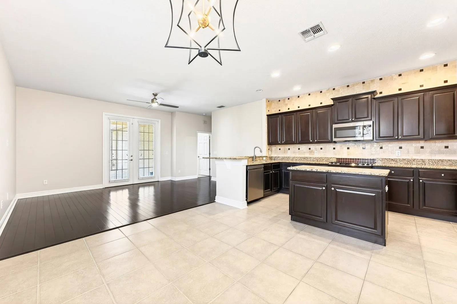 Open family room/kitchen.