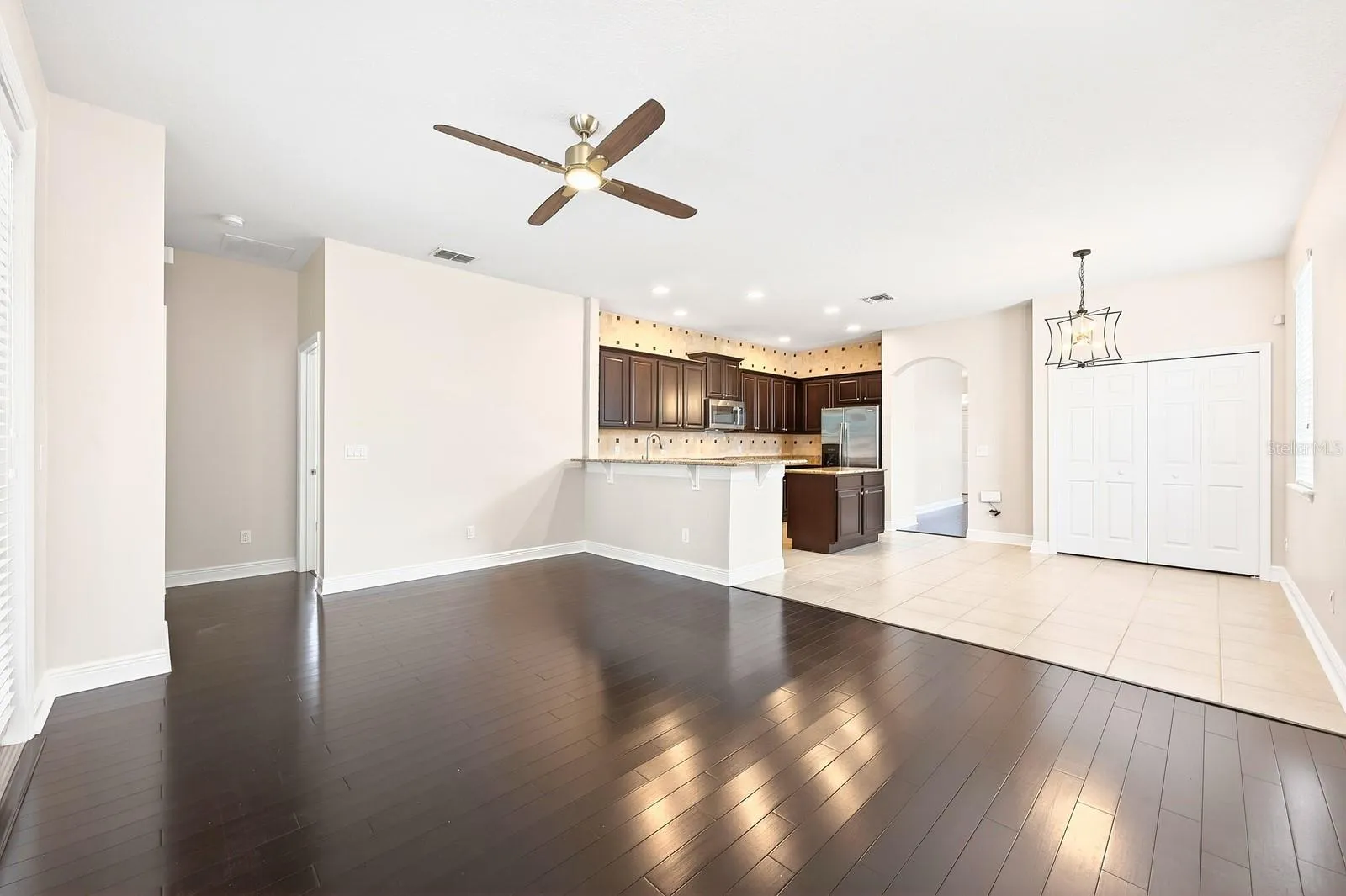 Open family room/kitchen.